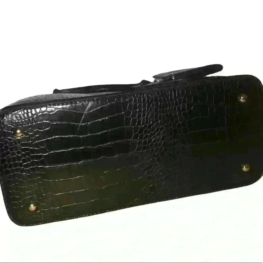 Bebe Black Crocodile Satchel with Card Case - Picture 6 of 12